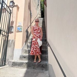 Banana Republic Red and White skirt and top set